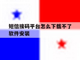 短信接码平台怎么下载不了软件安装