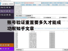 账号验证重置要多久才能成功呢知乎文章的简单介绍