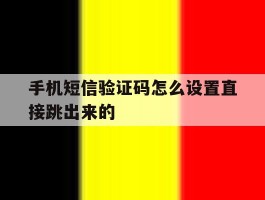 手机短信验证码怎么设置直接跳出来的