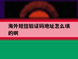 海外短信验证码地址怎么填的啊