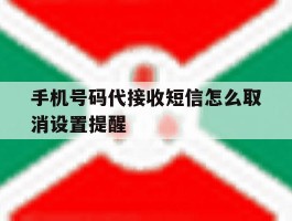 手机号码代接收短信怎么取消设置提醒