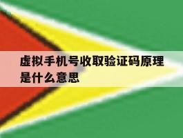 虚拟手机号收取验证码原理是什么意思
