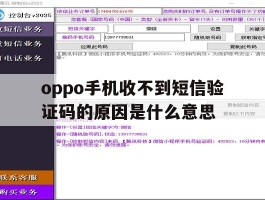 oppo手机收不到短信验证码的原因是什么意思