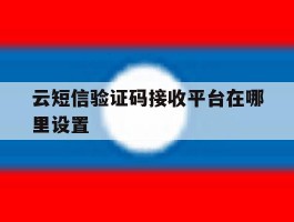 云短信验证码接收平台在哪里设置