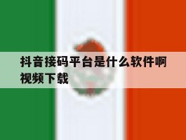 抖音接码平台是什么软件啊视频下载的简单介绍