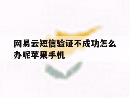 网易云短信验证不成功怎么办呢苹果手机的简单介绍