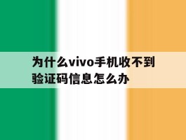 为什么vivo手机收不到验证码信息怎么办