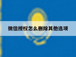 微信授权怎么删除其他选项