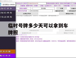 临时号牌多少天可以拿到车牌照