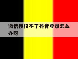 微信授权不了抖音登录怎么办呀