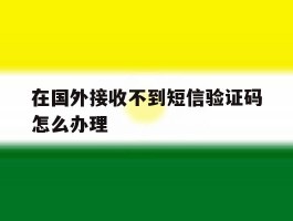在国外接收不到短信验证码怎么办理