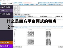 包含什么是四方平台模式的特点之一的词条