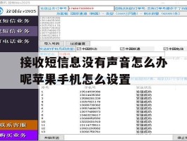 接收短信息没有声音怎么办呢苹果手机怎么设置的简单介绍