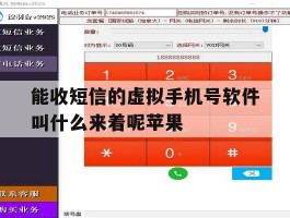 能收短信的虚拟手机号软件叫什么来着呢苹果