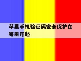 苹果手机验证码安全保护在哪里开起