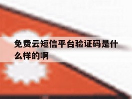 免费云短信平台验证码是什么样的啊