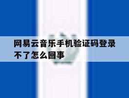 网易云音乐手机验证码登录不了怎么回事