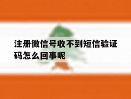 关于注册微信号收不到短信验证码怎么回事呢的信息
