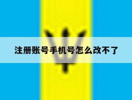 注册账号手机号怎么改不了