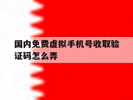 国内免费虚拟手机号收取验证码怎么弄