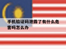 手机验证码泄露了有什么危害吗怎么办