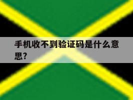 手机收不到验证码是什么意思?