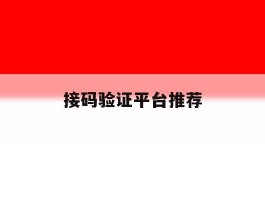 接码验证平台推荐