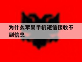 为什么苹果手机短信接收不到信息