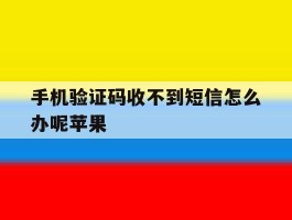 手机验证码收不到短信怎么办呢苹果