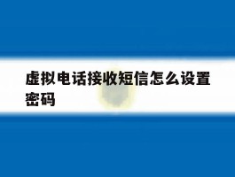 虚拟电话接收短信怎么设置密码