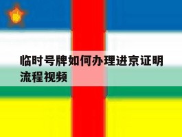 临时号牌如何办理进京证明流程视频