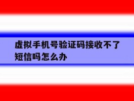 虚拟手机号验证码接收不了短信吗怎么办