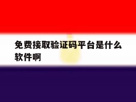 免费接取验证码平台是什么软件啊