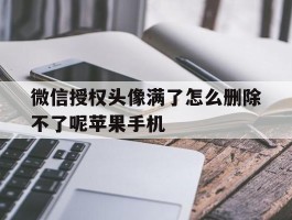 微信授权头像满了怎么删除不了呢苹果手机的简单介绍
