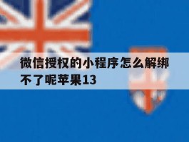 微信授权的小程序怎么解绑不了呢苹果13的简单介绍