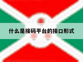 什么是接码平台的接口形式