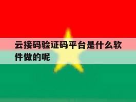 云接码验证码平台是什么软件做的呢
