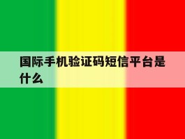 国际手机验证码短信平台是什么