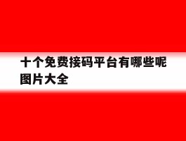 十个免费接码平台有哪些呢图片大全