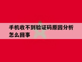 手机收不到验证码原因分析怎么回事