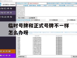 临时号牌和正式号牌不一样怎么办呀