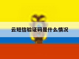 云短信验证码是什么情况