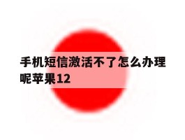 关于手机短信激活不了怎么办理呢苹果12的信息