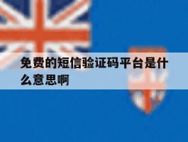 免费的短信验证码平台是什么意思啊