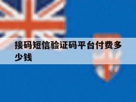 接码短信验证码平台付费多少钱