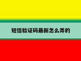 短信验证码最新怎么弄的