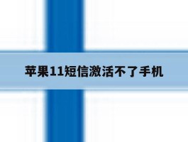 苹果11短信激活不了手机