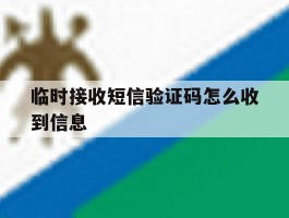 临时接收短信验证码怎么收到信息