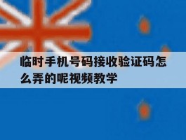 临时手机号码接收验证码怎么弄的呢视频教学的简单介绍