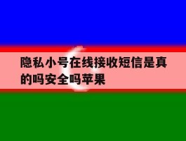 隐私小号在线接收短信是真的吗安全吗苹果